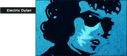 Painting of Bob Dylan titled Electric Dylan